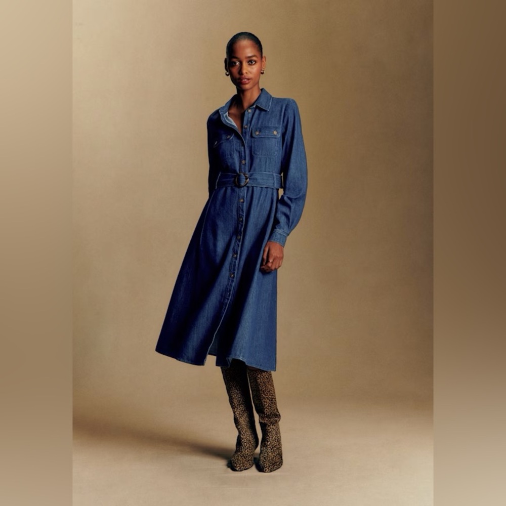 NWT Sezane Cotton Denim Dress